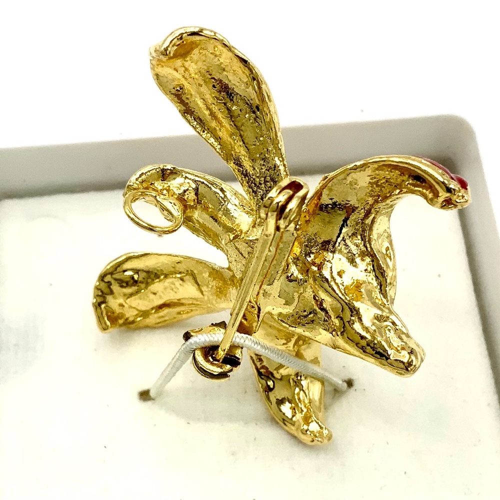 Lot of 3 Non Precious Metal Rose Leave Pins / Brooches / Vintage / Jewelry Set - Picture 3 of 11